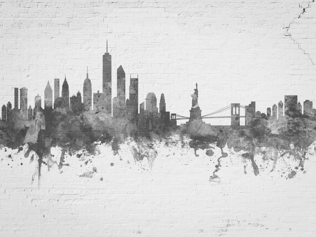 Watercolor skyline, New York