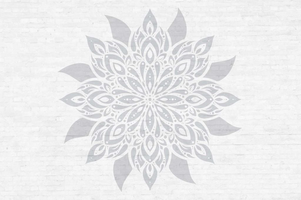 Soft gray Mandala Flower