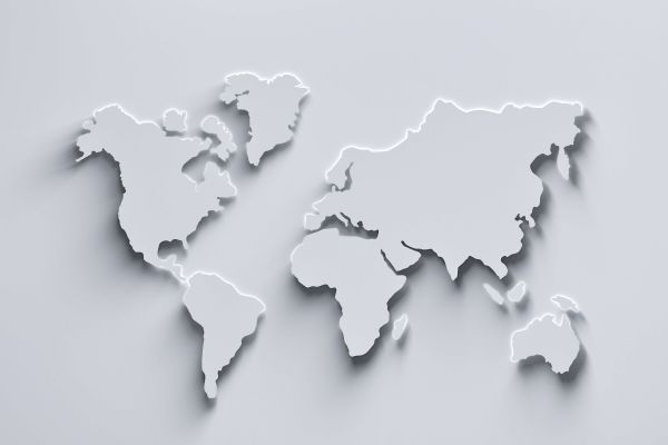 3D World map white - Wallpaper