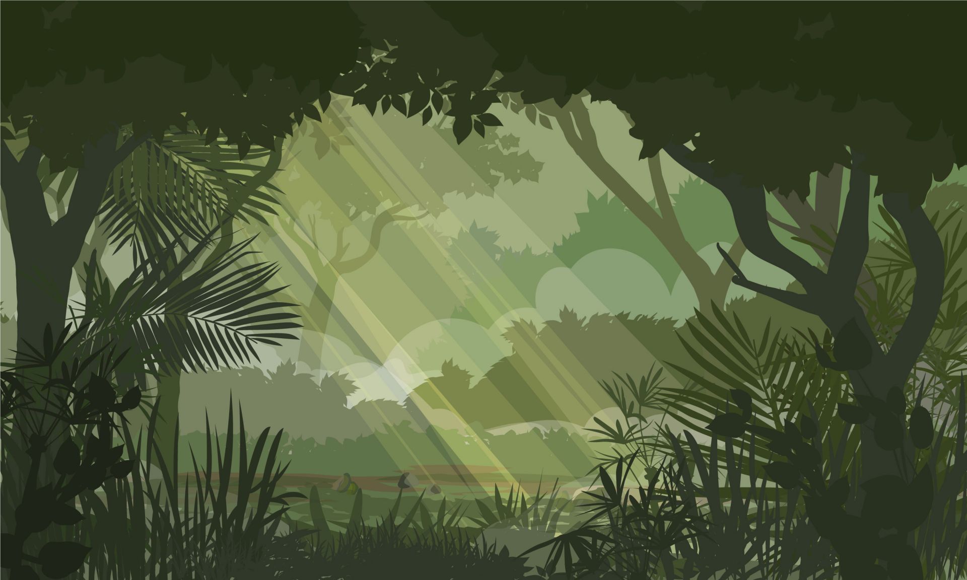 groene jungle - Photo Wallpaper