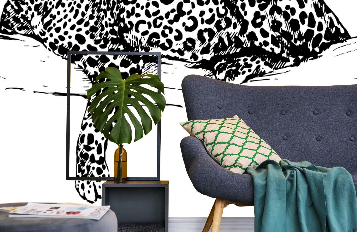 Sitting Leopard – elegant wall mural – Photowall