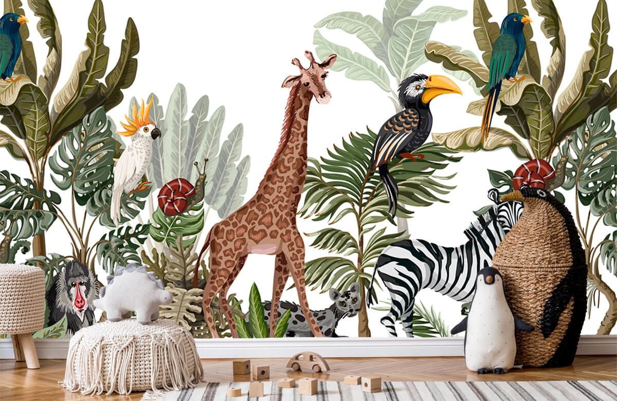 3D Tropical Jungle Animal Wallpaper Wall Murals Removable Wallpaper 397 |  eBay