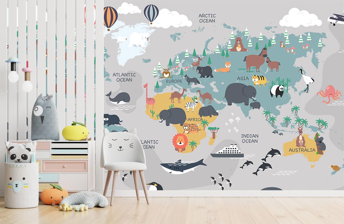 Papier peint Map Monde Enfant - Babywall