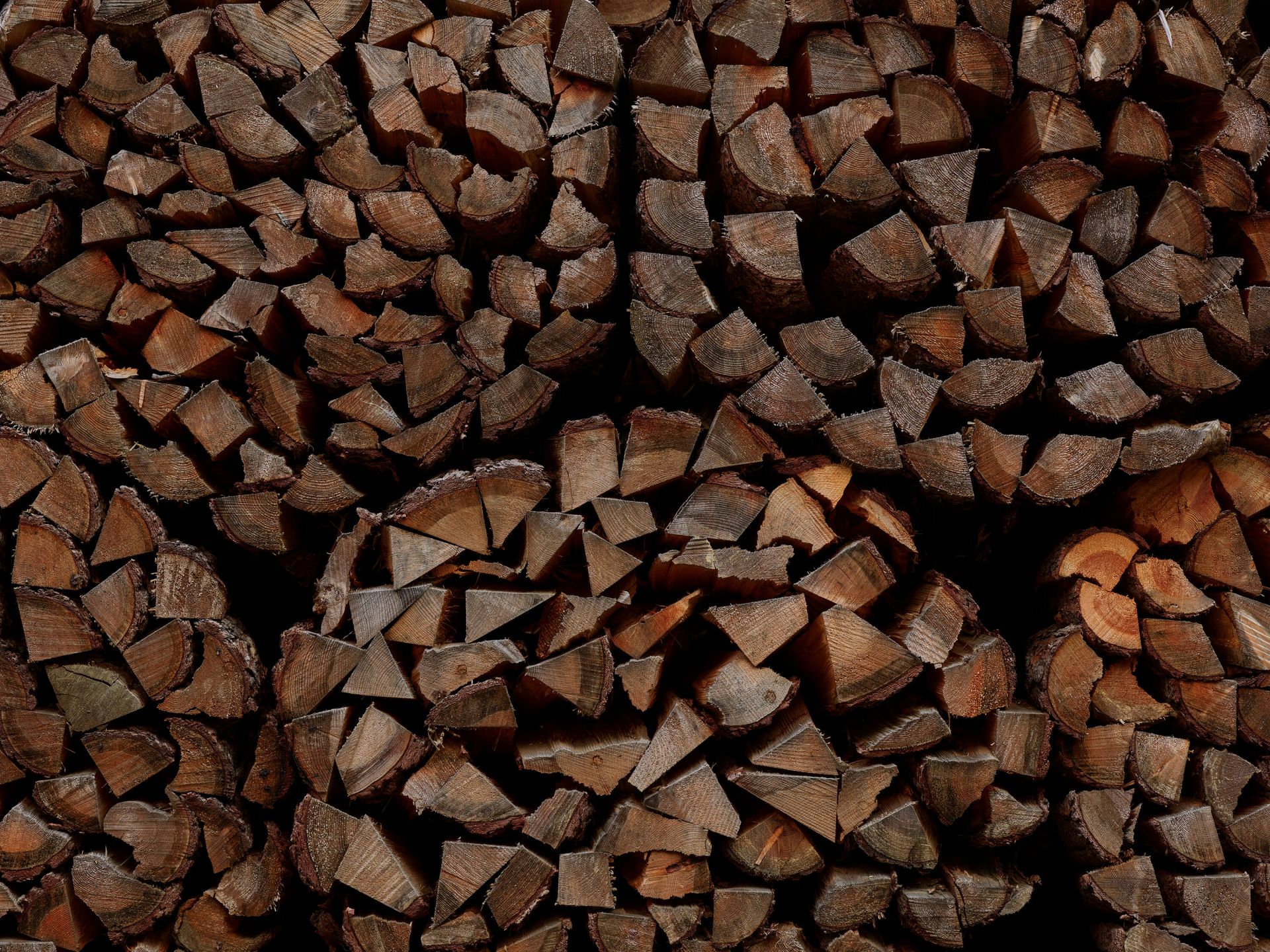 Round piles of wood - Wallpaper