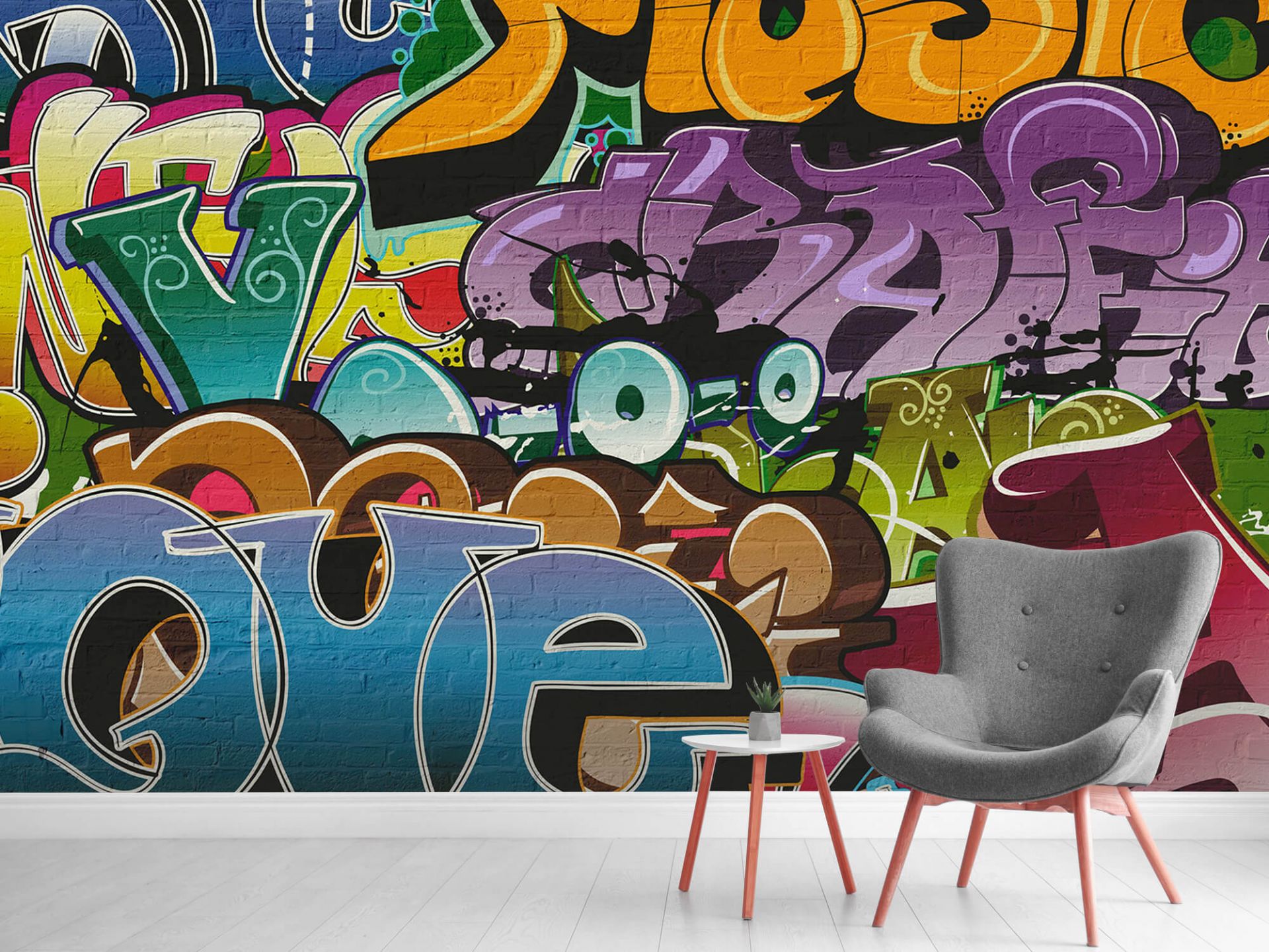 Custom Graffiti Wallpaper Wallmural your Name on Wall 