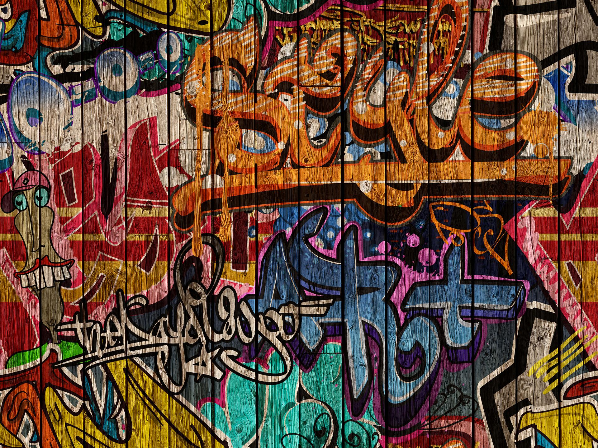Décoration murale design Lotus graffiti